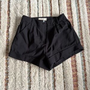 Elegant High Waist Black Women's Shorts
